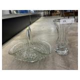 Large Glass Basket & Vase