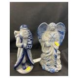 2 Salt Glazed Stoneware Figures
