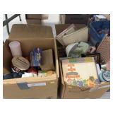 2 Boxes Avon Bottles & Kids Toys