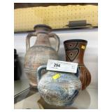 3 Pottery Vases