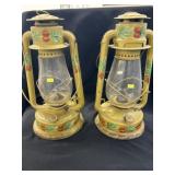 (2) Paint Decorated Lanterns