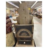 Vintage Hanging Shelf & Large Pottery Vase