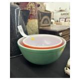 Pyrex Nesting Bowls & Enamelware Kettle