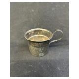 (4) Sterlng Ringed Coasters w/ Sterling Cup