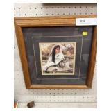 Small Native American & Wolf Print
