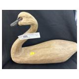 Handcarved Wooden Swan