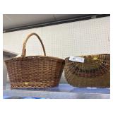 2 Wooden Woven Baskets