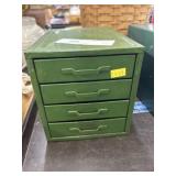 2 Small Metal 4-Drawer Toolboxes