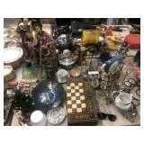 Vintage Checker Board, Glassware, Oriental Decor