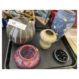 Vintage Planters & Vases w/ Black Amethyst Frog