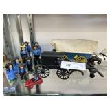 Cast Iron Amish Famiy w/ Covered Wagon