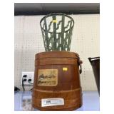 Pine Bentwood Firkin w/ Metal Wastecan