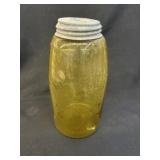 Vintage Yellow & White Mason Jars w/ Lid