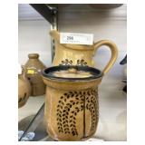 Stoneware Pitcher & Crock w/ Lid