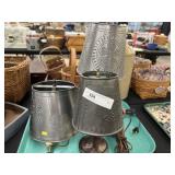 3 Punched Tin Lamps