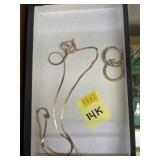 14K Gold Earrings & Necklace
