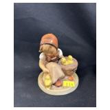 Rabbit paperweieght & Hummel Figurine