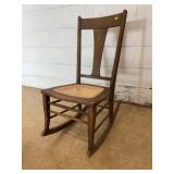 Wood Frame & Cane Seat Rocking Chair