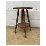 Wood Round Two-Tier Side Table