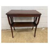 Mahogany Two-Tier Side Table with Pierced Sce