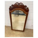 Wall Mirror With Scroll Top Wood Frame