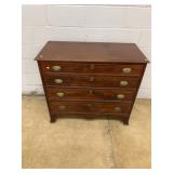 Mahogany Four-Drawer Chest With Brass Pulls