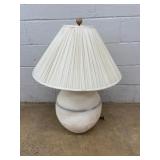 Textured Ceramic Table Lamp With Pleated 18"W
