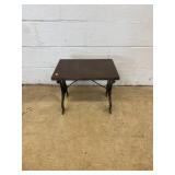 Cast Iron Base Side Table With Wood Top