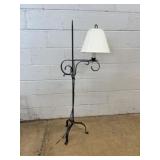 Black Wrought Iron Floor Lamp with Shade