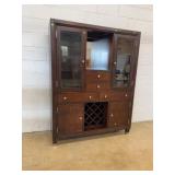 Dark Wood China Cabinet With Wine Rack