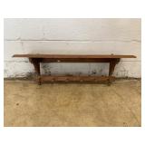 Wall-Mounted Wood Shelf With Peg Rack