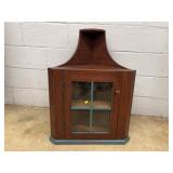 Painted Hanging Corner Cabinet With Glass Door
