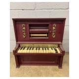 Player Toy Piano With Roll, Red & Gold
