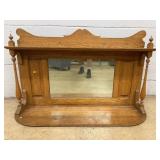 Oak Wall Mirror With Shelf