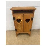 Pine Cabinet With Heart Cutouts