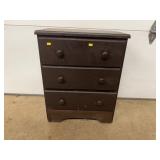 Small Three-Drawer Wood Chest