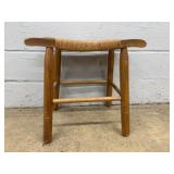 Woven Rush Seat Wood Stool