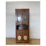 Wood Cabinet w/ Glass Doors