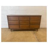 Mid-Century Walnut 9-Drawer Dresser