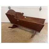 Vtg. Wooden Rocking Cradle
