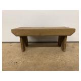 Small Rustic Wooden Bench With Heart Motif