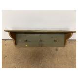 Wooden Wall Shelf with Peg Hooks
