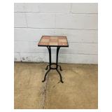 Square Tile Top Metal Side Table