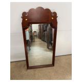 Scrolled Top Wood Wall Mirror