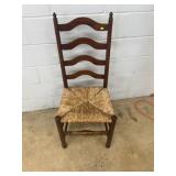 Ladder Back Wood Chair with Rush Seat