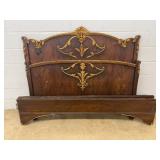Carved Wood Queen Size Bed Frame