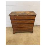 Vtg. Wooden Four-Drawer Dresser