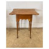 Tiger Maple Side Table with Scalloped Apron