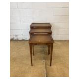 3 Wooden Nesting Tables With Drawer