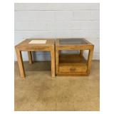 Wood End Tables with Drawers